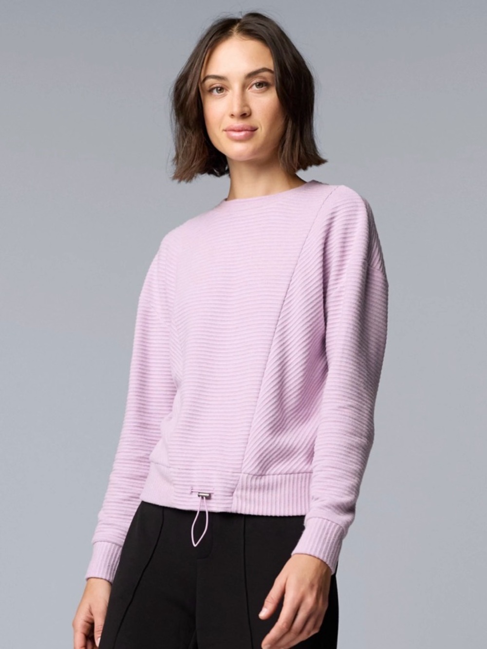 NWT Simply Vera Vera Wang Light Lavender Ribbed Crew-Neck Sweater